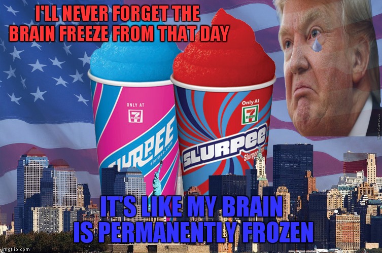 I'LL NEVER FORGET THE BRAIN FREEZE FROM THAT DAY IT'S LIKE MY BRAIN IS PERMANENTLY FROZEN | made w/ Imgflip meme maker