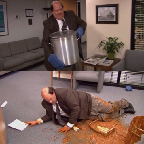 kevin malone spill Blank Meme Template