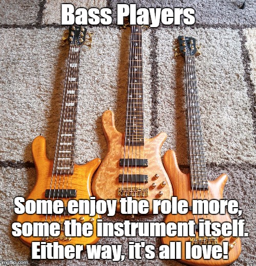 Bass Players; Some enjoy the role more, some the instrument itself. Either way, it's all love! | image tagged in bass players two kinds | made w/ Imgflip meme maker