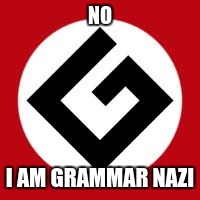 Grammar Nazi | NO; I AM GRAMMAR NAZI | image tagged in grammar nazi | made w/ Imgflip meme maker