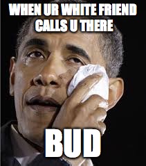 WHEN UR WHITE FRIEND CALLS U THERE; BUD | image tagged in memes | made w/ Imgflip meme maker