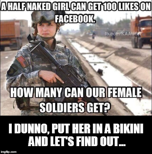 This is terrible, I know... | I DUNNO, PUT HER IN A BIKINI AND LET'S FIND OUT... | image tagged in humor,bad joke | made w/ Imgflip meme maker