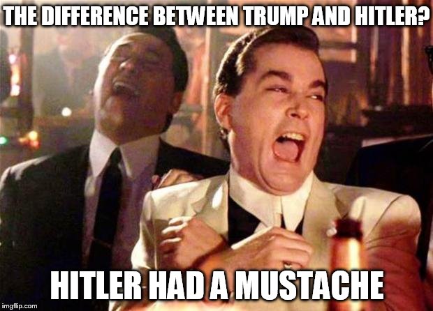 THE DIFFERENCE BETWEEN TRUMP AND HITLER? HITLER HAD A MUSTACHE | made w/ Imgflip meme maker