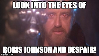 LOOK INTO THE EYES OF; BORIS JOHNSON AND DESPAIR! | image tagged in look into the eyes | made w/ Imgflip meme maker