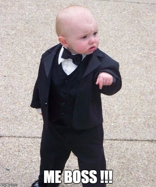 Baby Godfather | ME BOSS !!! | image tagged in memes,baby godfather | made w/ Imgflip meme maker