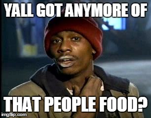 My dog after dinner | YALL GOT ANYMORE OF; THAT PEOPLE FOOD? | image tagged in memes,yall got any more of | made w/ Imgflip meme maker