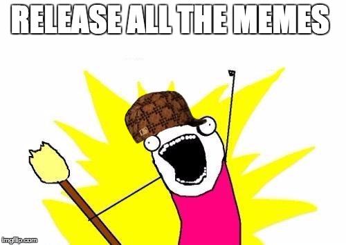 I can't believe no one had thought of this. | RELEASE ALL THE MEMES | image tagged in memes,x all the y,scumbag | made w/ Imgflip meme maker