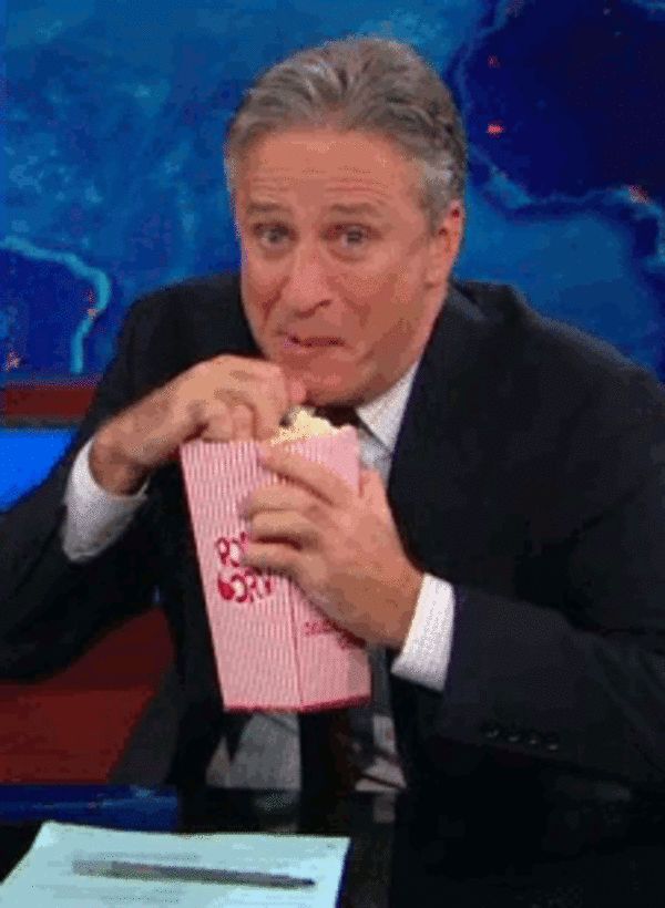 High Quality Jon Stewart popcorn  Blank Meme Template