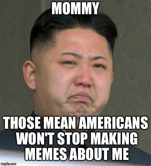 MOMMY; THOSE MEAN AMERICANS WON'T STOP MAKING MEMES ABOUT ME | image tagged in kim jong un | made w/ Imgflip meme maker