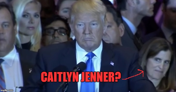 Who said celebrities don't want to endorse Trump? | CAITLYN JENNER? | image tagged in memes,caitlyn jenner,donald trump,election 2016 | made w/ Imgflip meme maker
