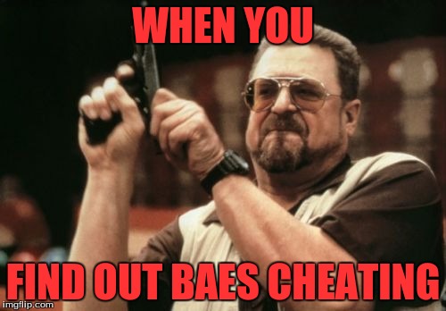 Am I The Only One Around Here | WHEN YOU; FIND OUT BAES CHEATING | image tagged in memes,am i the only one around here | made w/ Imgflip meme maker
