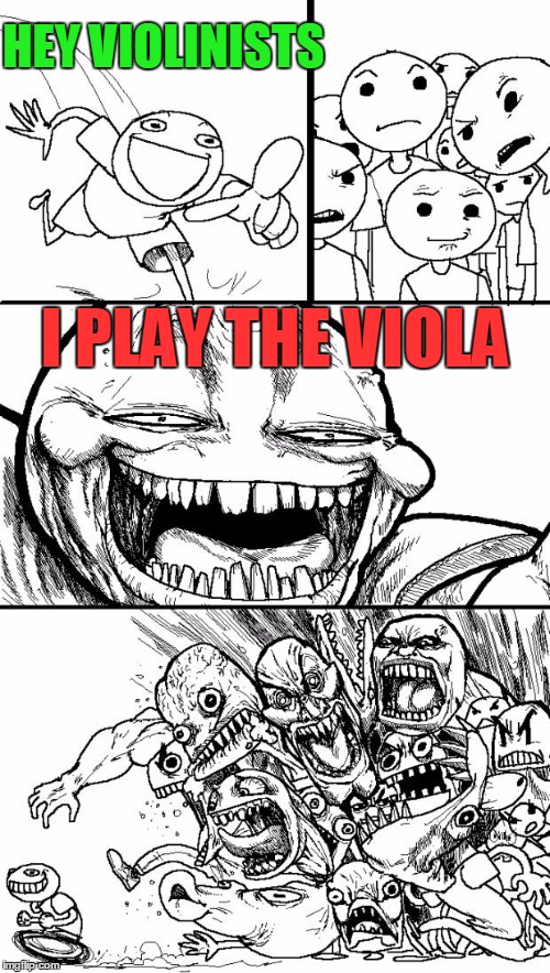 I play the viola | HEY VIOLINISTS; I PLAY THE VIOLA | image tagged in memes,hey internet,violins,violas,viola,music | made w/ Imgflip meme maker