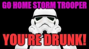 GO HOME STORM TROOPER; YOU'RE DRUNK! | image tagged in storm troopers | made w/ Imgflip meme maker