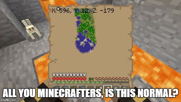 ALL YOU MINECRAFTERS, IS THIS NORMAL? | image tagged in i lava good rabbit | made w/ Imgflip meme maker