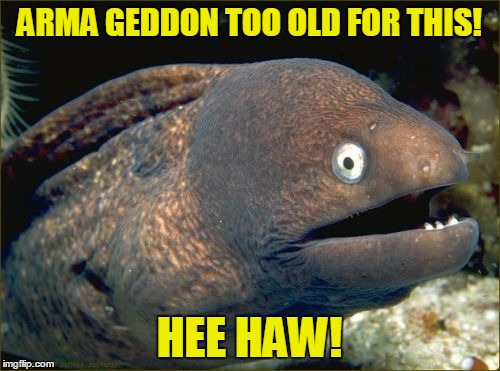 ARMA GEDDON TOO OLD FOR THIS! HEE HAW! | made w/ Imgflip meme maker