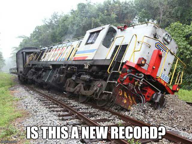 thread derailed | IS THIS A NEW RECORD? | image tagged in thread derailed | made w/ Imgflip meme maker