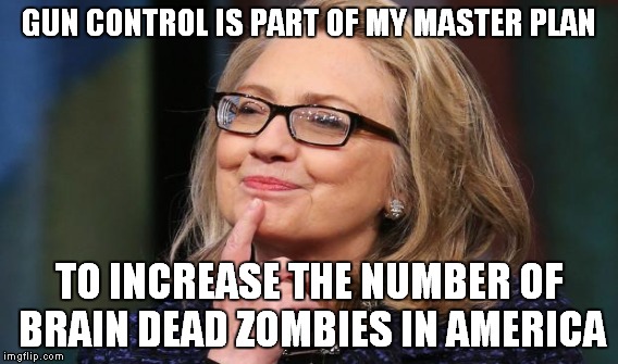 GUN CONTROL IS PART OF MY MASTER PLAN TO INCREASE THE NUMBER OF BRAIN DEAD ZOMBIES IN AMERICA | made w/ Imgflip meme maker