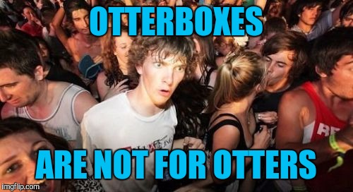 Sudden Clarity Clarence | OTTERBOXES; ARE NOT FOR OTTERS | image tagged in memes,sudden clarity clarence,otters | made w/ Imgflip meme maker