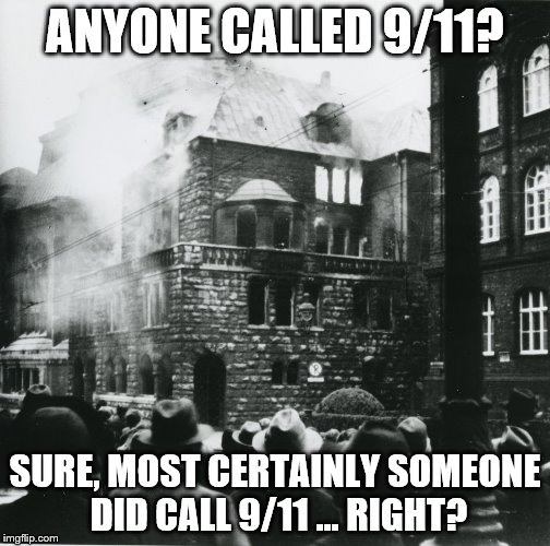 ANYONE CALLED 9/11? SURE, MOST CERTAINLY SOMEONE DID CALL 9/11 ... RIGHT? | image tagged in burning_synagogue | made w/ Imgflip meme maker