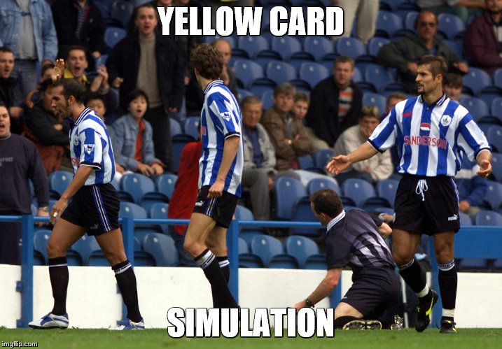 YELLOW CARD; SIMULATION | made w/ Imgflip meme maker