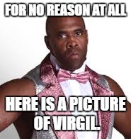 FOR NO REASON AT ALL; HERE IS A PICTURE OF VIRGIL. | image tagged in virgil | made w/ Imgflip meme maker