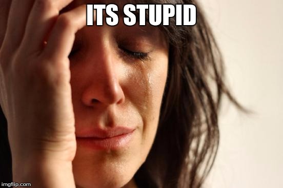 ITS STUPID | image tagged in memes,first world problems | made w/ Imgflip meme maker