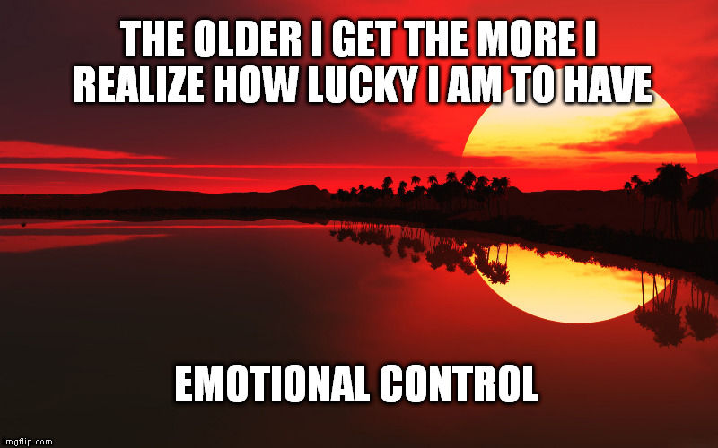 Might be the rarest thing on earth. I see a lot of friends and family living on an emotional roller coaster. It doesn't look fun | THE OLDER I GET THE MORE I REALIZE HOW LUCKY I AM TO HAVE; EMOTIONAL CONTROL | image tagged in deep thoughts | made w/ Imgflip meme maker