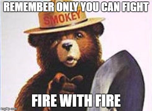 REMEMBER ONLY YOU CAN FIGHT FIRE WITH FIRE | made w/ Imgflip meme maker