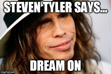 Steven Tyler Says... | STEVEN TYLER SAYS... DREAM ON | image tagged in steven tyler says | made w/ Imgflip meme maker