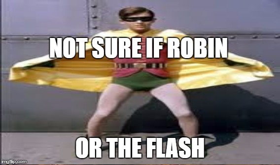NOT SURE IF ROBIN; OR THE FLASH | image tagged in batman and robin,the flash | made w/ Imgflip meme maker