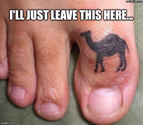 I'll just leave this here... | I'LL JUST LEAVE THIS HERE... | image tagged in camel toe,memes,funny | made w/ Imgflip meme maker