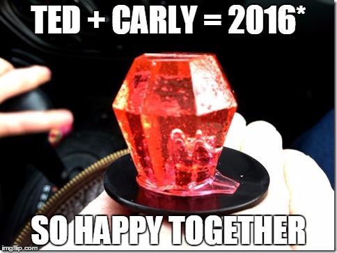 TED + CARLY = 2016*; SO HAPPY TOGETHER | image tagged in cruz 2016 political marriage | made w/ Imgflip meme maker