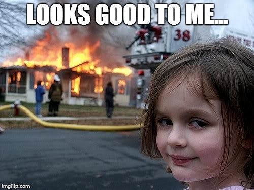 fire girl | LOOKS GOOD TO ME... | image tagged in fire girl | made w/ Imgflip meme maker
