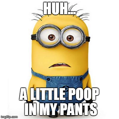 Minions | HUH... A LITTLE POOP IN MY PANTS | image tagged in minions | made w/ Imgflip meme maker