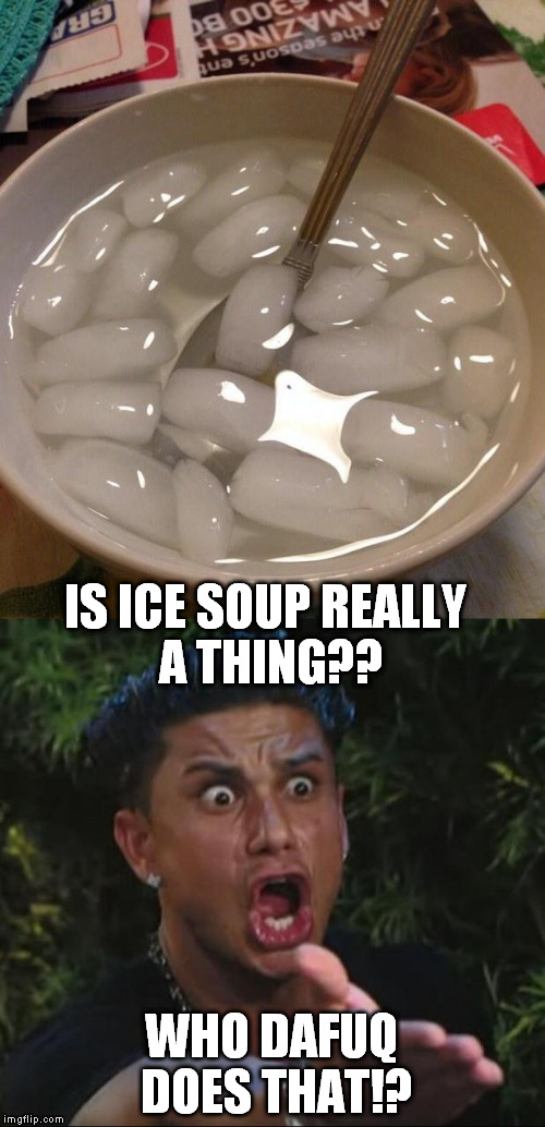 I've never seen an Eskimo, but even I know they're not THAT retarded. | IS ICE SOUP REALLY A THING?? WHO DAFUQ DOES THAT!? | image tagged in dafuq,ice soup,full retard,retarded | made w/ Imgflip meme maker
