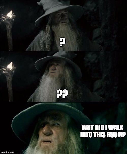 Confused Gandalf Meme | ? ?? WHY DID I WALK INTO THIS ROOM? | image tagged in memes,confused gandalf | made w/ Imgflip meme maker