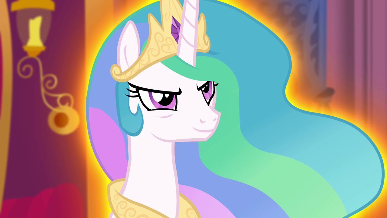 MLP S4E26 Celestia smirks Blank Meme Template