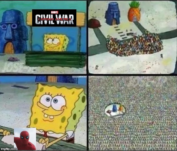 Exactly. | image tagged in spongebob hype stand,spidey,captain america civil war | made w/ Imgflip meme maker