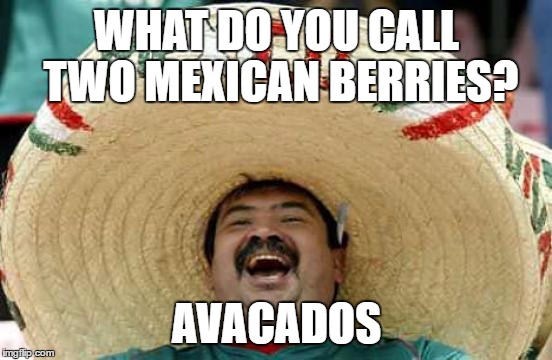 Bad Pun Mexican | WHAT DO YOU CALL TWO MEXICAN BERRIES? AVACADOS | image tagged in memes,happy mexican,bad pun | made w/ Imgflip meme maker