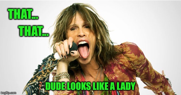 When 'Life' Imitates 'Art' | THAT... THAT... DUDE LOOKS LIKE A LADY | image tagged in steven tyler,aerosmith,rock music | made w/ Imgflip meme maker