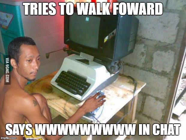 Busy Gaming on Computer | TRIES TO WALK FOWARD; SAYS WWWWWWWWW IN CHAT | image tagged in busy gaming on computer | made w/ Imgflip meme maker