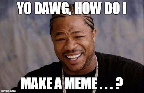 Yo Dawg Heard You Meme | YO DAWG, HOW DO I MAKE A MEME . . . ? | image tagged in memes,yo dawg heard you | made w/ Imgflip meme maker