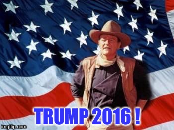 John Wayne American Flag | TRUMP 2016 ! | image tagged in john wayne american flag | made w/ Imgflip meme maker