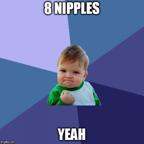 Success Kid Meme | 8 NIPPLES YEAH | image tagged in memes,success kid | made w/ Imgflip meme maker