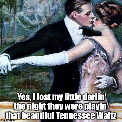 Glamour Era | Yes, I lost my little darlin' the night they were playin'
 that beautiful Tennessee Waltz | image tagged in dance,song lyrics,artistic,loss | made w/ Imgflip meme maker