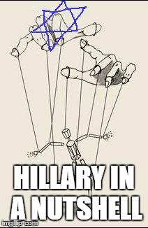 Puppet master | HILLARY IN A NUTSHELL | image tagged in puppet master,memes | made w/ Imgflip meme maker