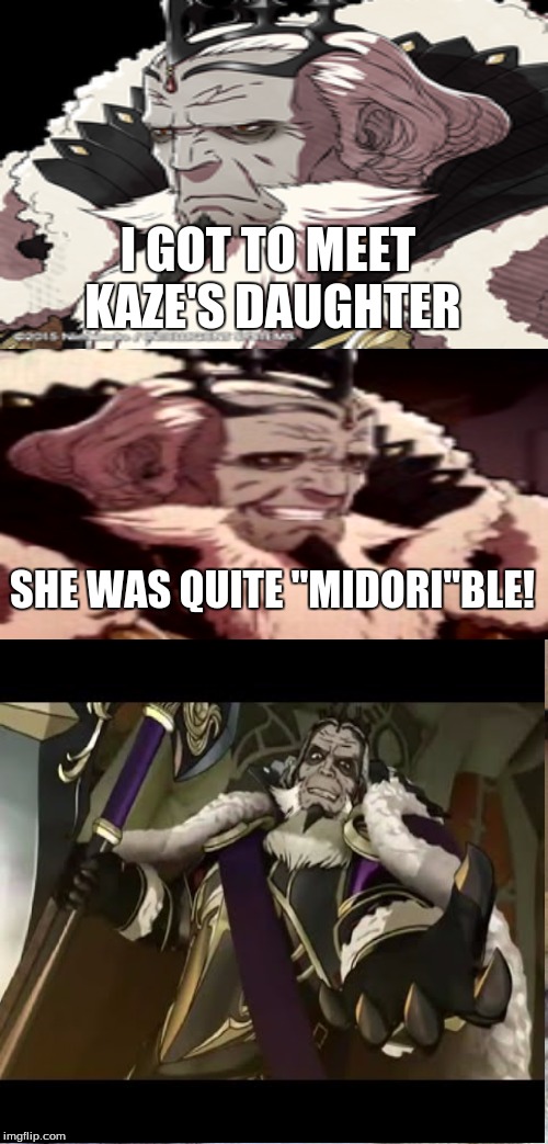Bad Pun Dog | I GOT TO MEET KAZE'S DAUGHTER; SHE WAS QUITE "MIDORI"BLE! | image tagged in memes,bad pun dog | made w/ Imgflip meme maker