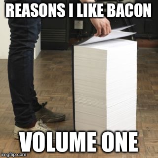 REASONS I LIKE BACON; VOLUME ONE | image tagged in bacon | made w/ Imgflip meme maker
