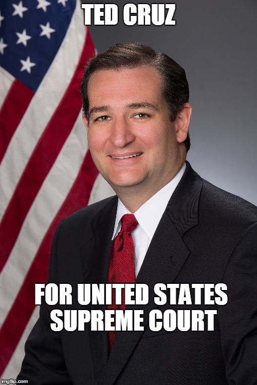 TED CRUZ; FOR UNITED STATES SUPREME COURT | image tagged in ted cruz | made w/ Imgflip meme maker