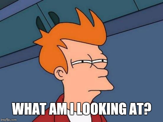 Futurama Fry Meme | WHAT AM I LOOKING AT? | image tagged in memes,futurama fry | made w/ Imgflip meme maker